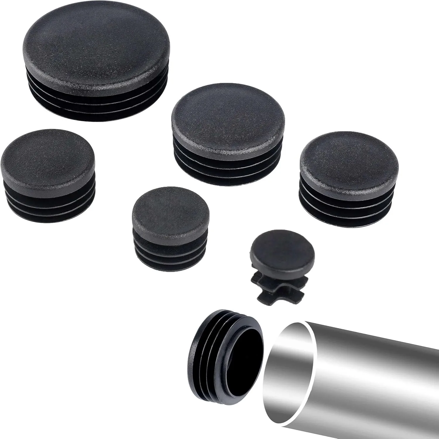 Schwarzer runder Rohrstopfen,  – Plastic Pipe Clip Bewertung und Preis